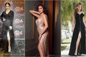 Gaya 8 seleb saat pakai gaun berbelahan tinggi, mulus kayak jalan tol