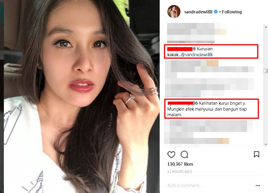 Dibilang kurusan usai lahiran, begini respons santai Sandra Dewi 