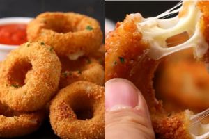 Yuk intip cara mudah bikin mozarella onion rings yang lumer di mulut