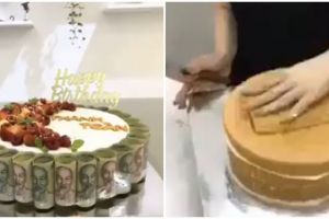Kue kejutan bikinan cewek untuk sang kekasih ini bikin kamu kaget 