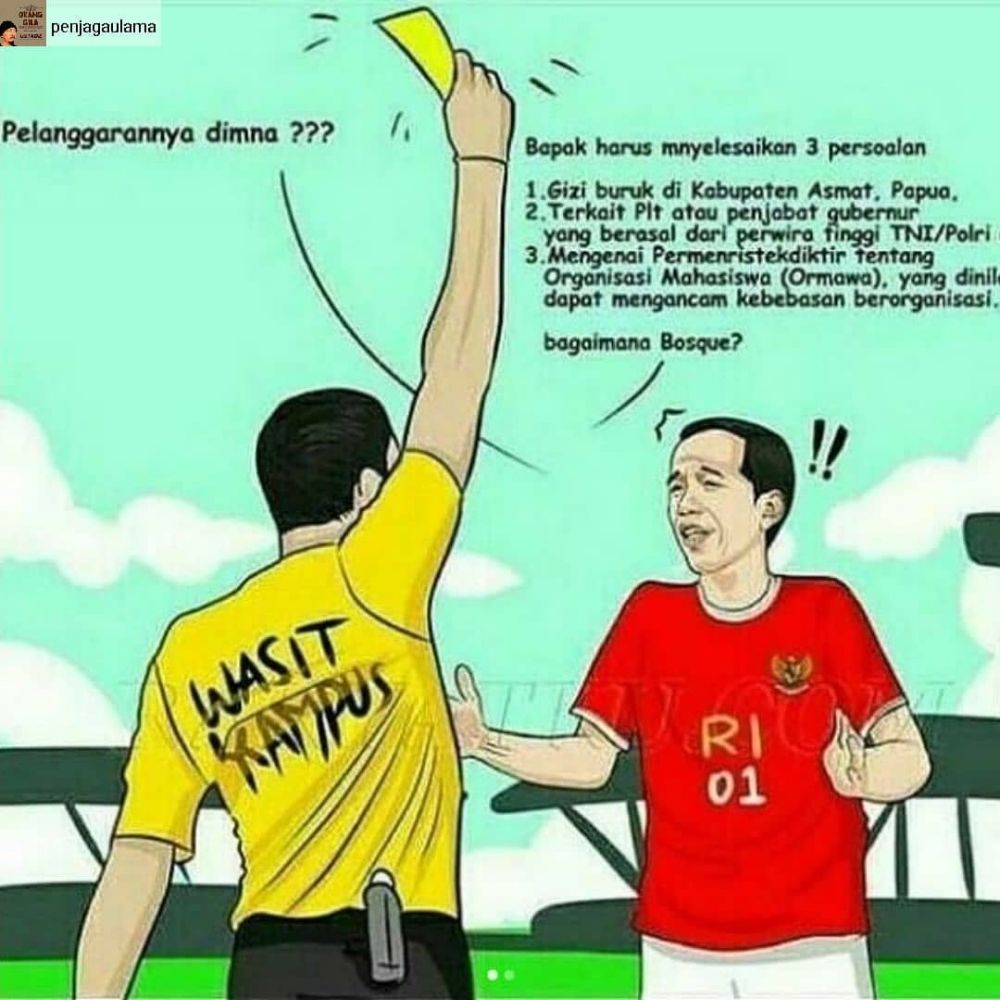 8 Meme kartu kuning Jokowi ini bikin senyum kecil sambil berdeham