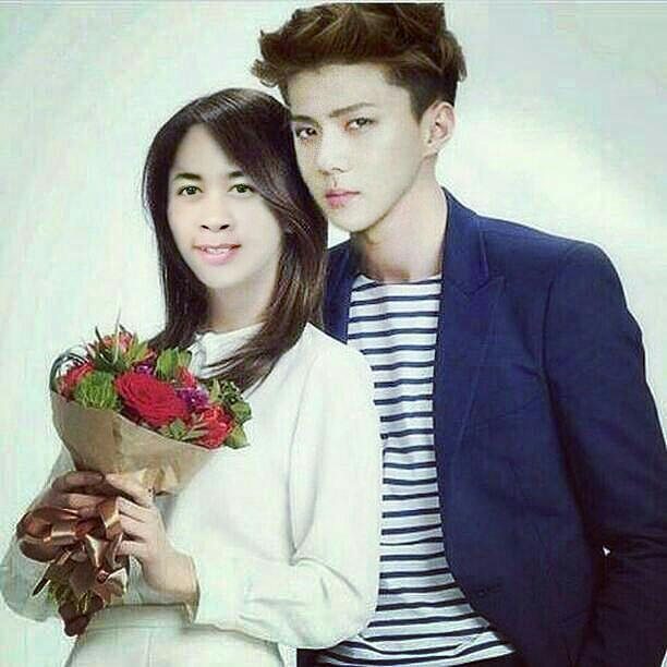 10 Editan foto Mimi Peri dipelukan Sehun EXO, bikin K