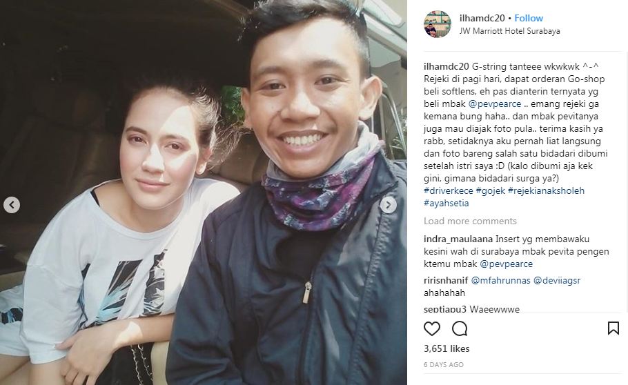 Kisah driver ojek online yang dapat pelanggan Pevita Pearce
