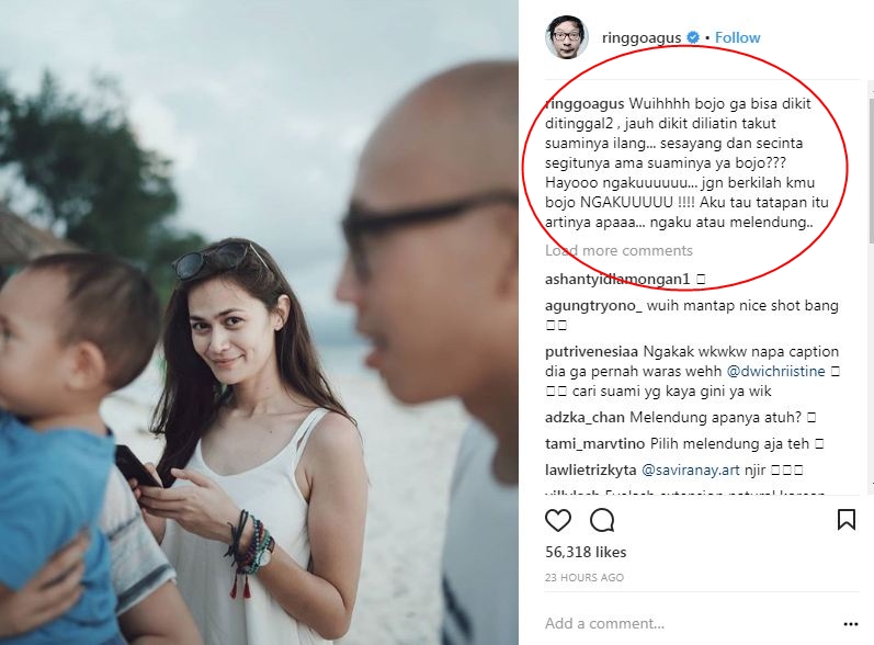 7 Postingan konyol Ringgo Agus mengode istrinya punya anak lagi
