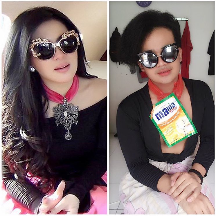 Cowok ini totalitas tirukan gaya Syahrini, 10 hasilnya bikin ngakak