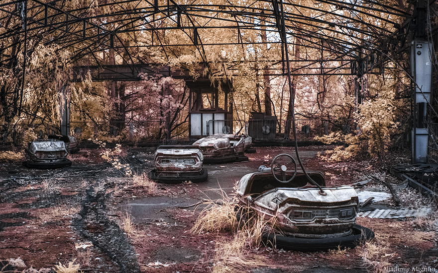 10 Penampakan mencekam Chernobyl dipotret dengan kamera infra merah