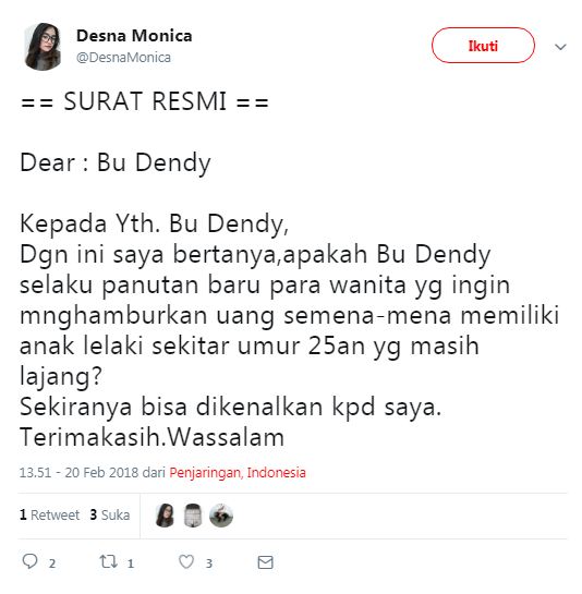 10 Cuitan kocak 'hidup ala Bu Dendy' ini bikin mules nahan tawa