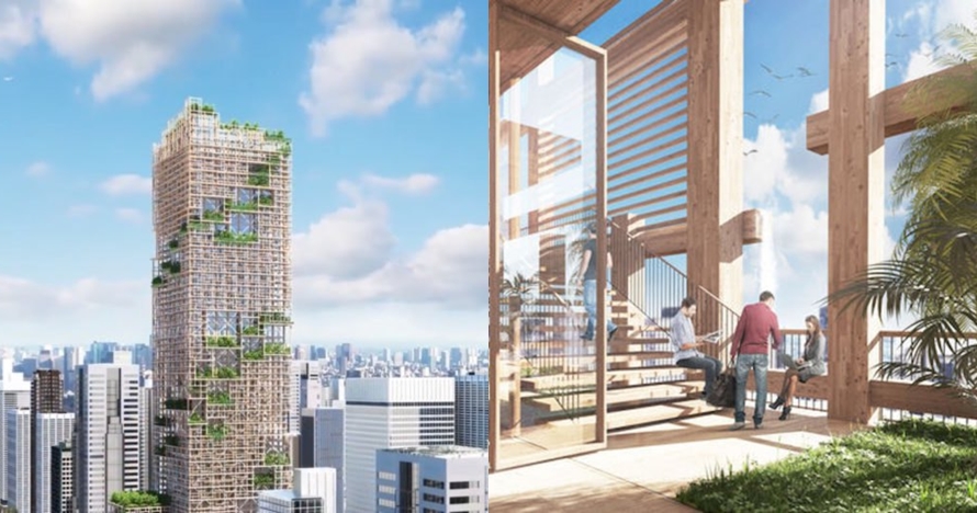 5 Penampakan rancangan gedung kayu tertinggi dunia, dibangun di Jepang