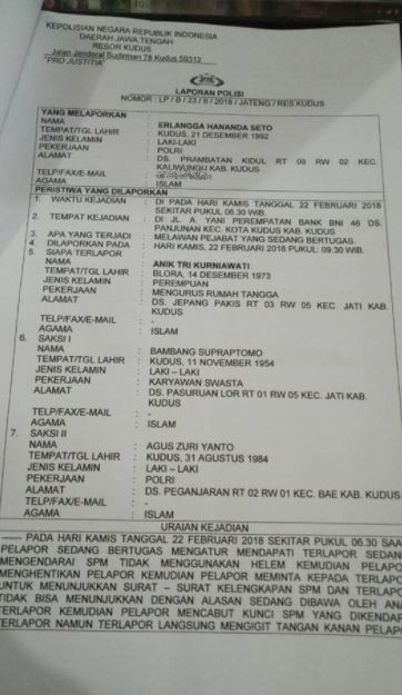 Emak-emak gigit polisi saat mau ditilang akhirnya dilaporkan