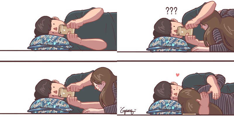 10 Ilustrasi minta peluk ini bakal bikin kamu kangen pacar, baper deh