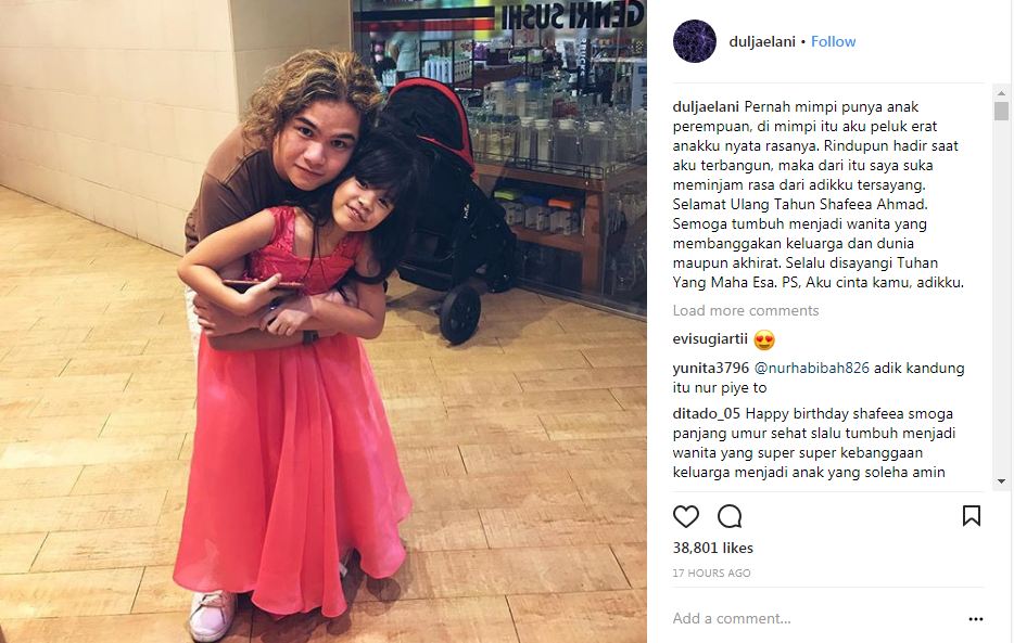 Ucapan Dul untuk Shafeea ini penuh haru, warganet salut dan kagum