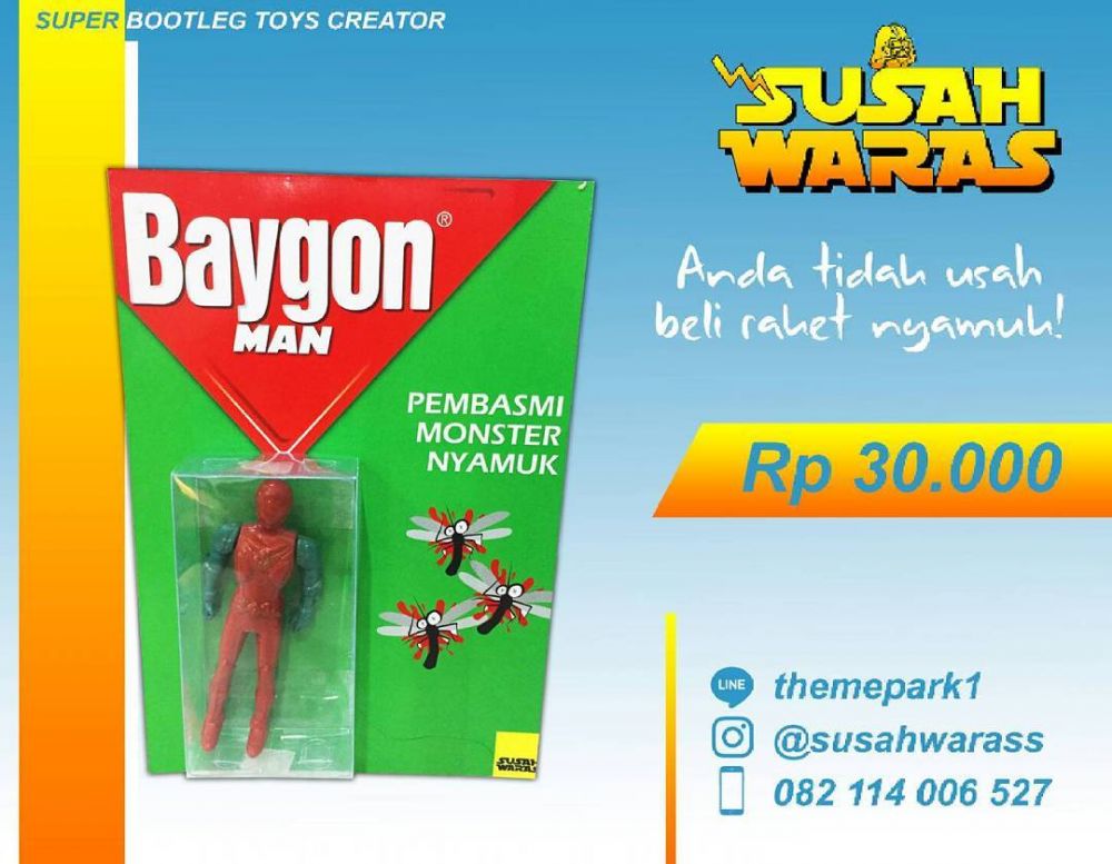 11 Mainan versi kearifan lokal ini unik & kocak, ada superhero Baygon