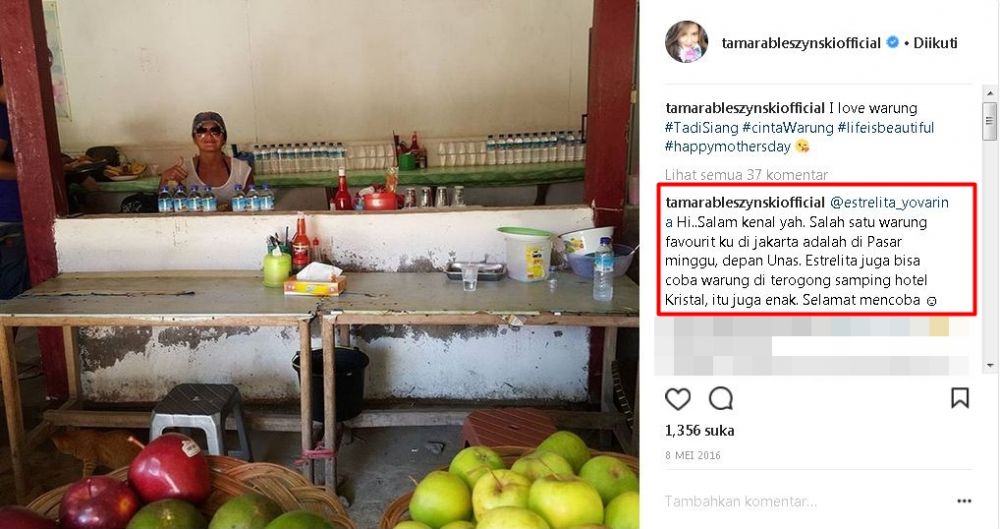 10 Gaya Tamara Bleszynski saat menyantap makanan, pelanggan warteg nih