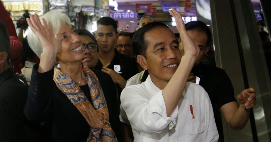 Terkesan sama Jokowi, Bos IMF Lagarde sebut 'blusukan' jadi 'blukusan'