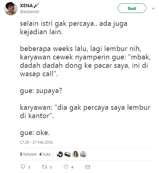 Kisah pasangan tak saling percaya ini lucu, bikin ngakak satu kantor