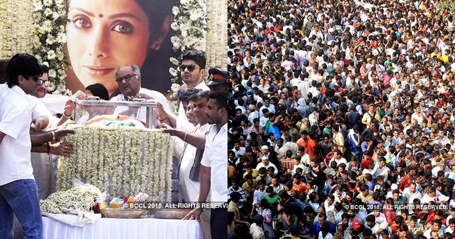 10 Potret prosesi kremasi Sridevi, ribuan orang melepas kepergiannya