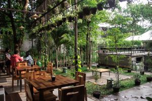 Asyiknya ngopi di kafe, tapi serasa di kebun