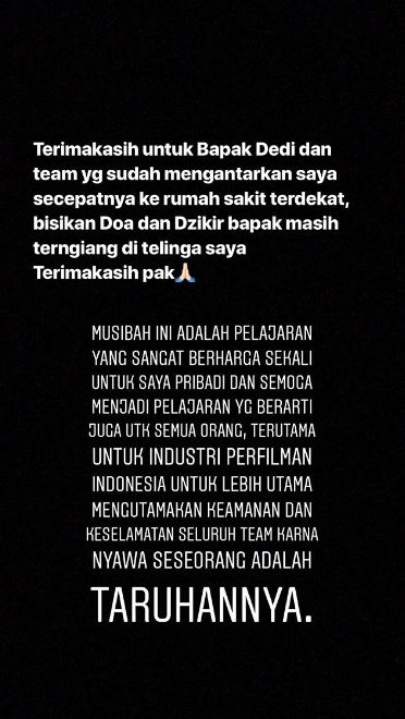 Ini bagian tubuh Cynthia Ramlan yang sakit akibat insiden saat syuting