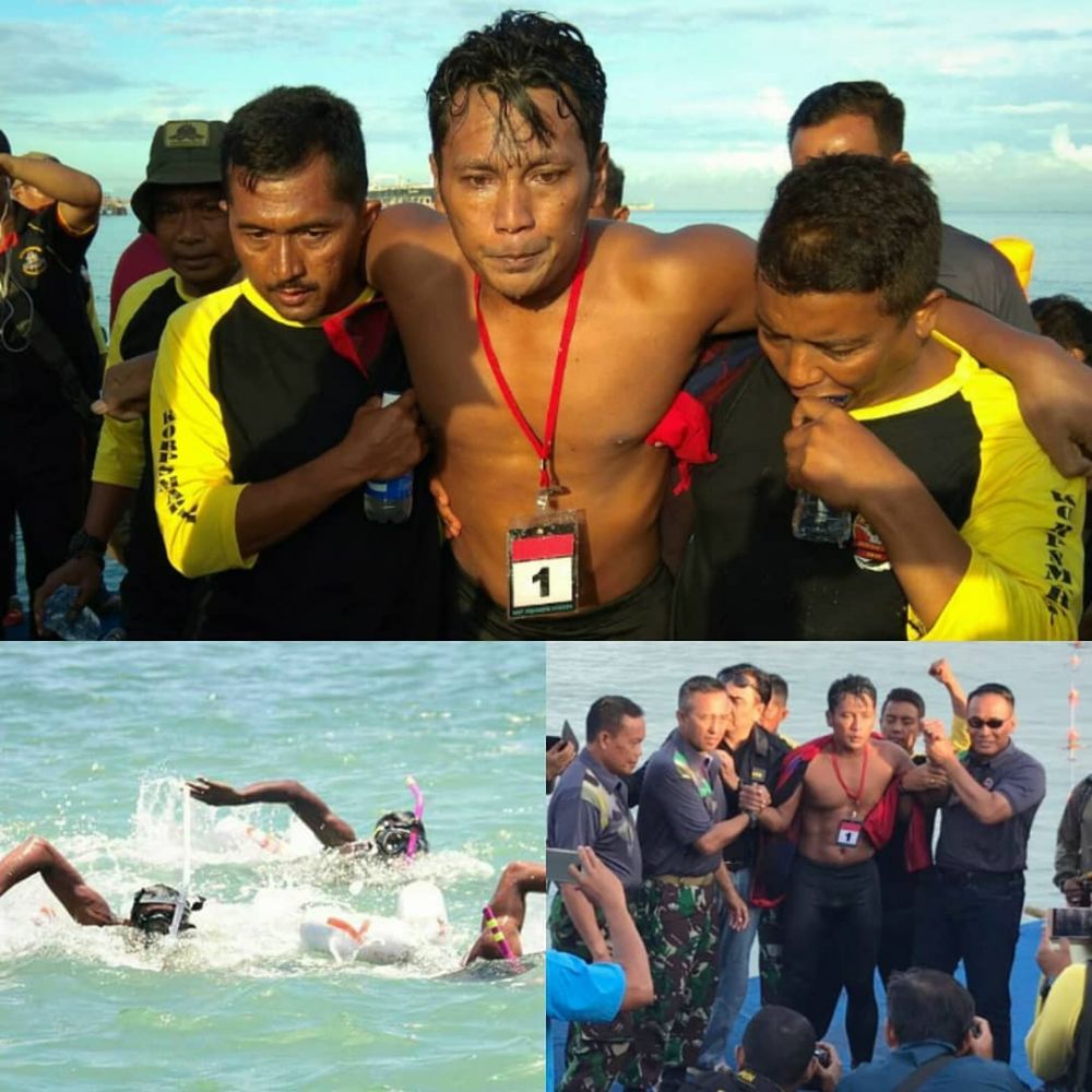 10 Momen Marinir Indonesia berenang 39 km seberangi Selat Sunda