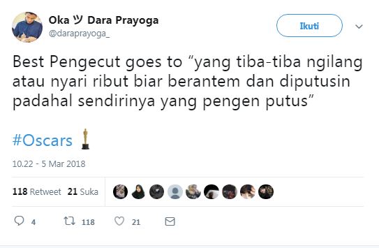 10 Imajinasi kategori penghargaan ini bikin ngakak dan nyesek di dada