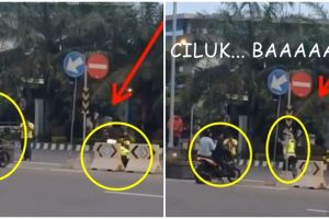  Pasangan langgar lalu lintas ini terciduk polisi cilukba, kocak abis