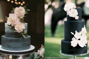 8 Kreasi wedding cake hitam ini berbeda dan elegan banget