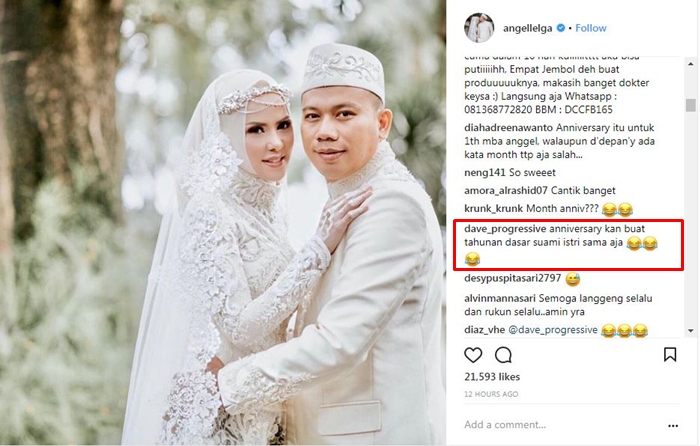 Rayakan 1 bulan pernikahan, Angel Lelga tuai komentar tak terduga