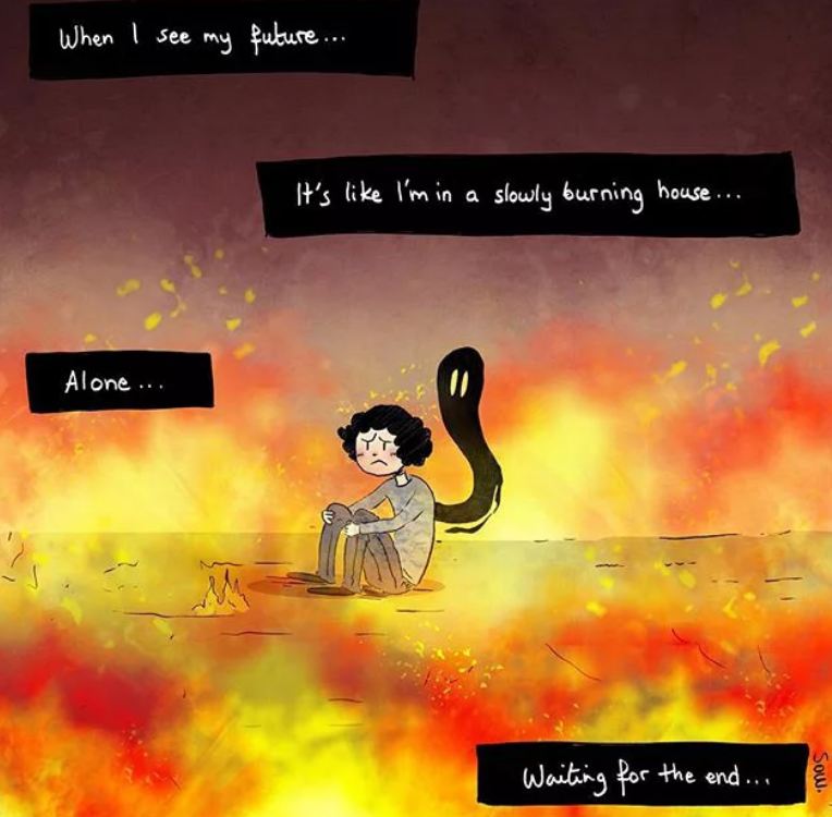 10 Komik ini gambarkan gelapnya dunia bagi penderita depresi berat