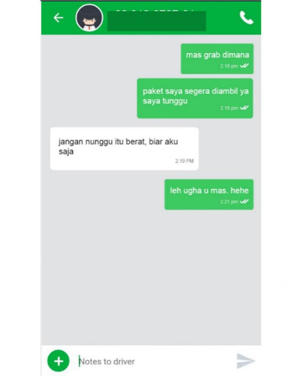 10 Chat driver ojol dan pelanggan mencari cinta ini bikin ngakak