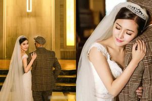 Cewek ini lakukan foto pernikahan dengan kakek, alasannya bikin haru