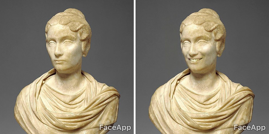 10 Lukisan dan patung tak berekspresi ini diedit pakai FaceApp, kocak!