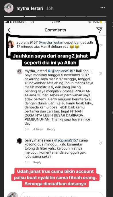 Kesal dituding hamil duluan, ini jawaban menohok Mytha Lestari