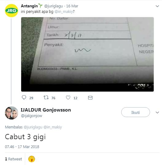 Tulisan diagnosis susah dibaca, 10 tebakan warganet ini ngocol abis