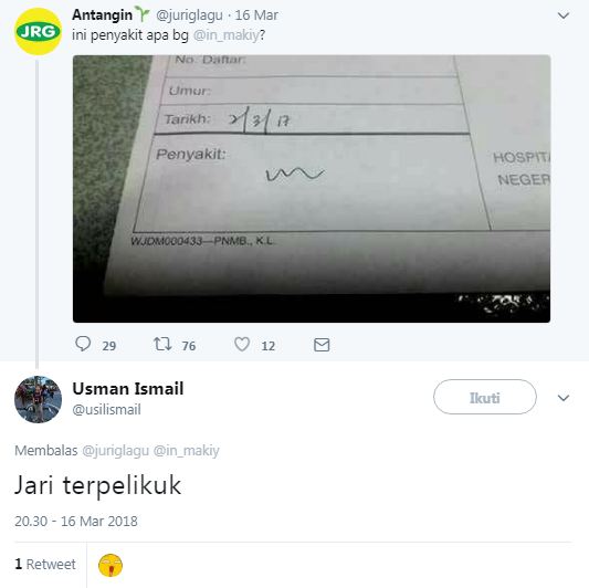 Tulisan diagnosis susah dibaca, 10 tebakan warganet ini ngocol abis