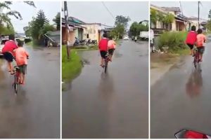 Kompaknya dua sekawan kayuh sepeda, bikin nostalgia