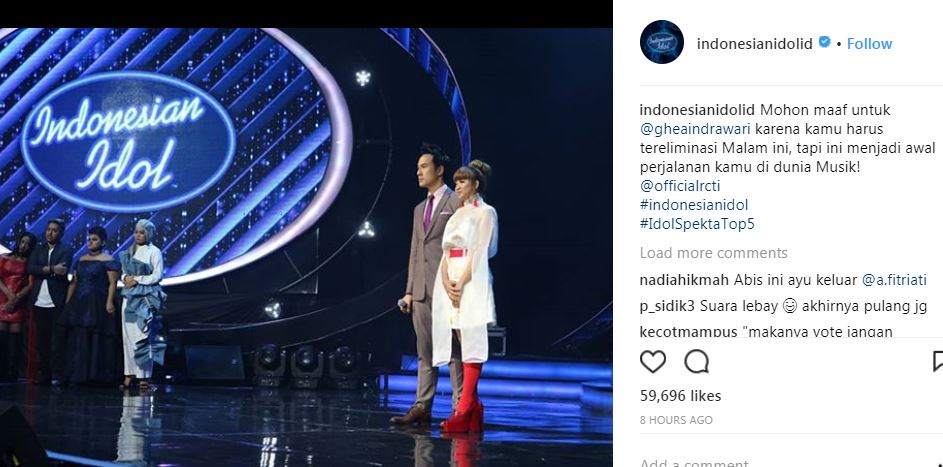 Tereliminasi, begini 5 ungkapan haru buat Ghea dari teman-teman Idol