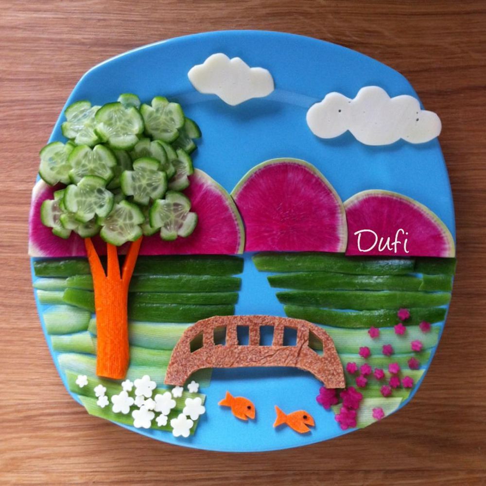 9 Karya pemandangan ini terbuat dari makanan, hasilnya ciamik banget