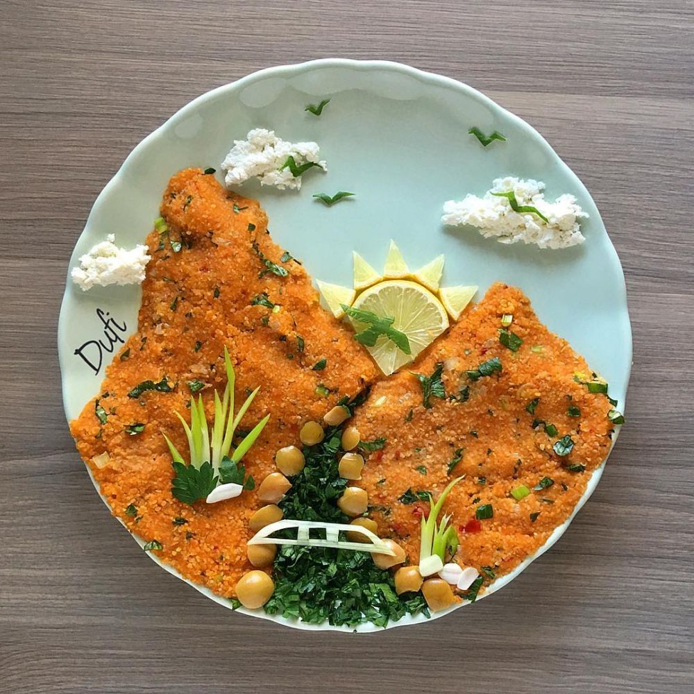 9 Karya pemandangan ini terbuat dari makanan, hasilnya ciamik banget