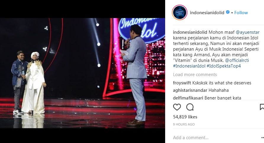 Hak veto tak dipakai juri, Ayu harus tersingkir dari Indonesian Idol