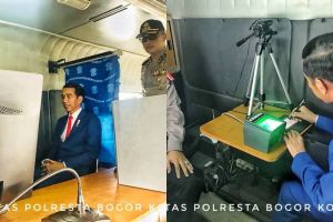 Berjas biru & dasi merah, begini gaya kece Jokowi saat perpanjang SIM
