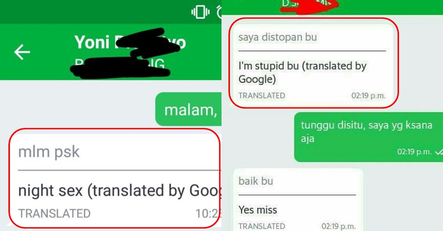 10 Chat lucu terjemahan Google Translate driver-pelanggan ojek onlinei