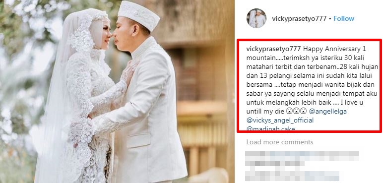 5 Caption romantis Vicky Prasetyo untuk Angel Lelga, bikin gagal paham