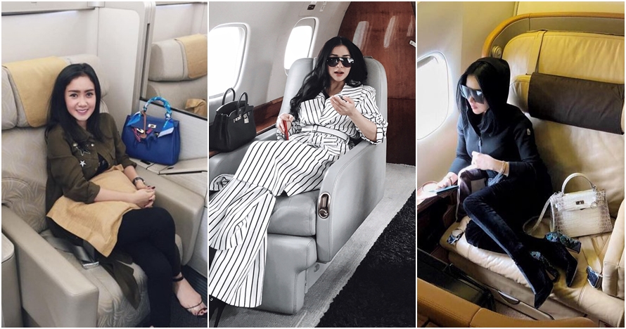 Gaya mewah 10 seleb saat bawa tas ratusan juta di pesawat, glamor abis