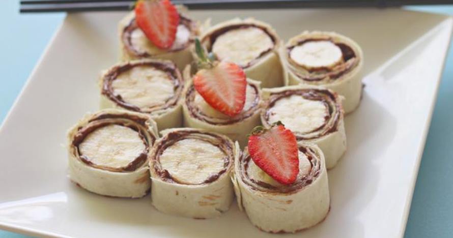 Resep mudah Nutella & Banana sushi, kreasi makanan Jepang yang manis