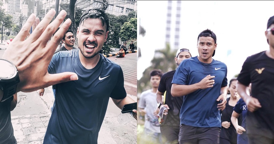 10 Gaya macho Chicco Jerikho latihan marathon, bikin ikut keringetan