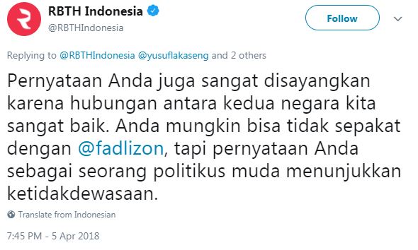 Sentilan Tsamara Amany untuk Fadli Zon soal Putin dibalas media Rusia