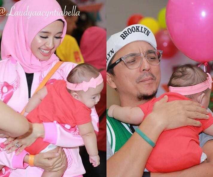 7 Rona bahagia Laudya Bella gendong bayi, tampak penyayang banget