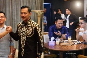 5 Momen kehangatan Gibran dengan Agus Yudhoyono, makan martabak bareng