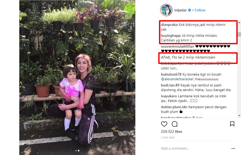 Unggah foto bersama El, warganet sebut Jedar mirip Nikita Mirzani