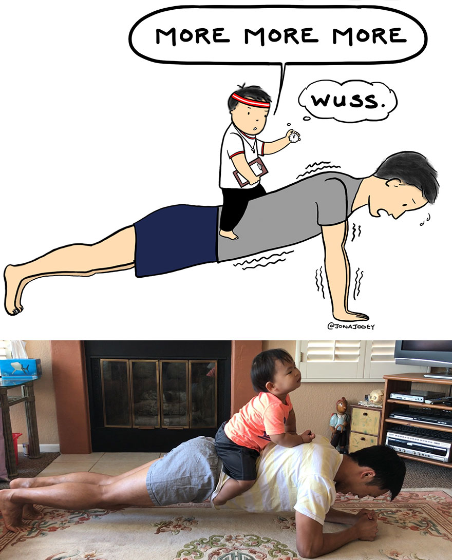 10 Ilustrasi ini gambarkan serunya hubungan balita dan ayahnya